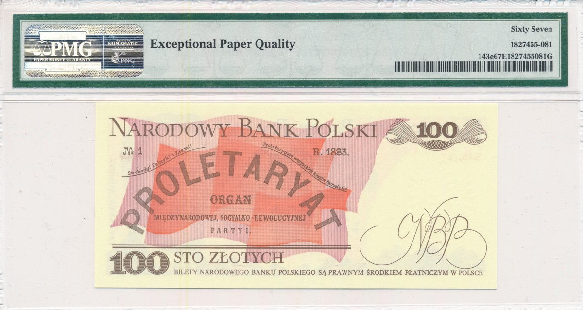 100 zł 1988 rok - seria TH - PMG 67 EPQ