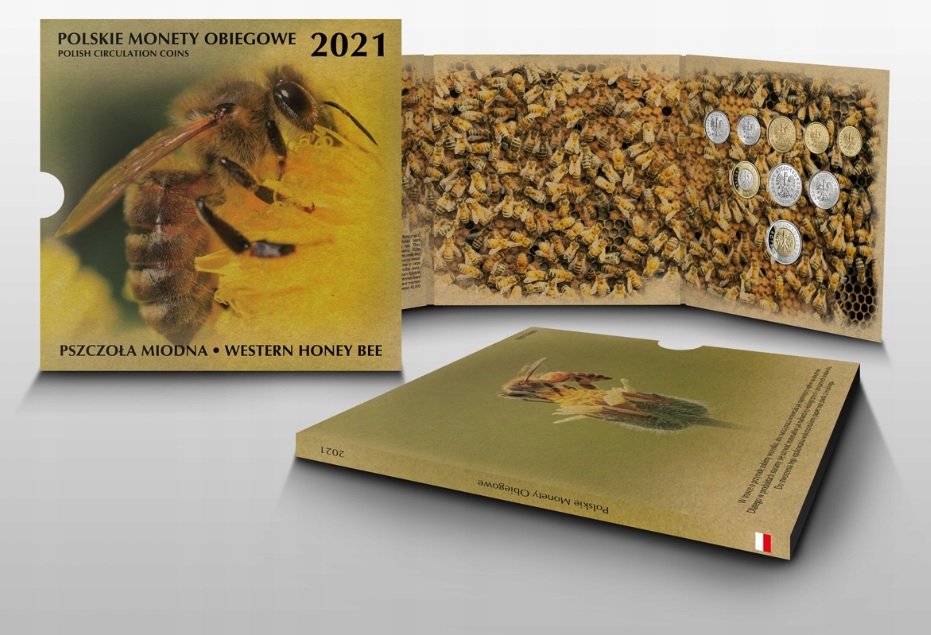 Pszczoła miodna - zestaw monet obiegowych 2021